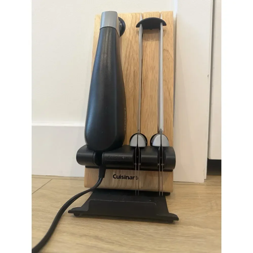 Cuisinart CEK-40 Electric Knife Set w/ Bread & Carving Blades + Wood Block Stand